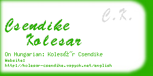 csendike kolesar business card